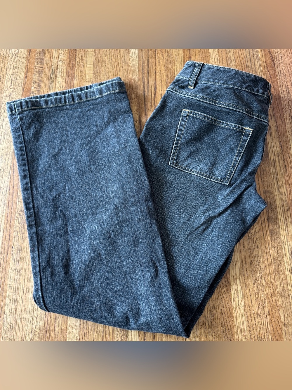 Ann Taylor LOFT Dark Wash Trouser Leg Jeans - Size 0